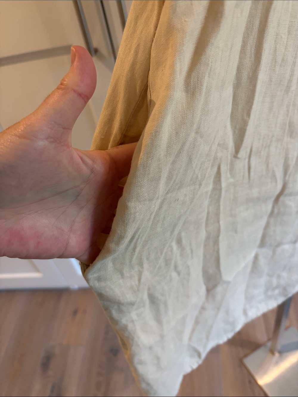 Light Cream Off-Shoulder Mini Dress with Ruffle - Picture 4 of 8